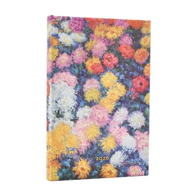 2026 Monet's Chrysanthemums Mini 12-Month Verso Hardcover Flexi Dayplanner 2026