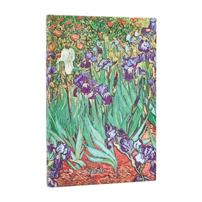 2026 Van Gogh's Irises Mini 12-Month Verso Hardcover Flexi Dayplanner 2026 (Elas