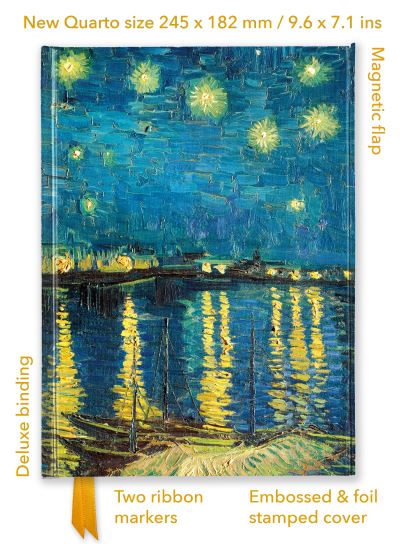Vincent Van Gogh: Starry Night Over the RhôNe (Foiled Quarto Journal)